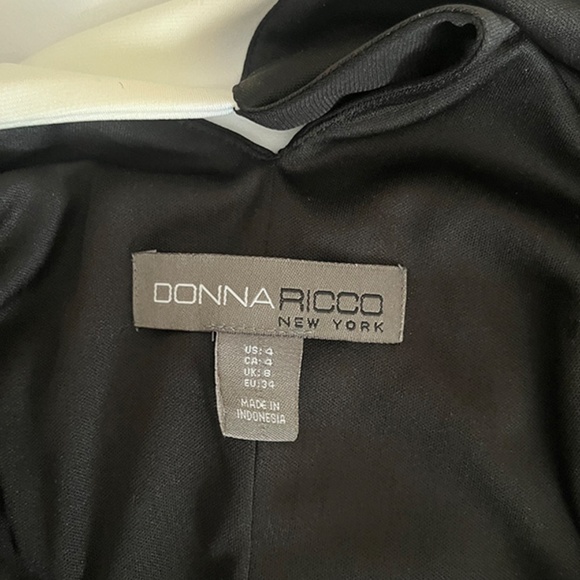 DONNA RICCO BLACK AND WHITE LINED KNEE LENGTH DRESS SIZE 4 - Picture 5 of 5